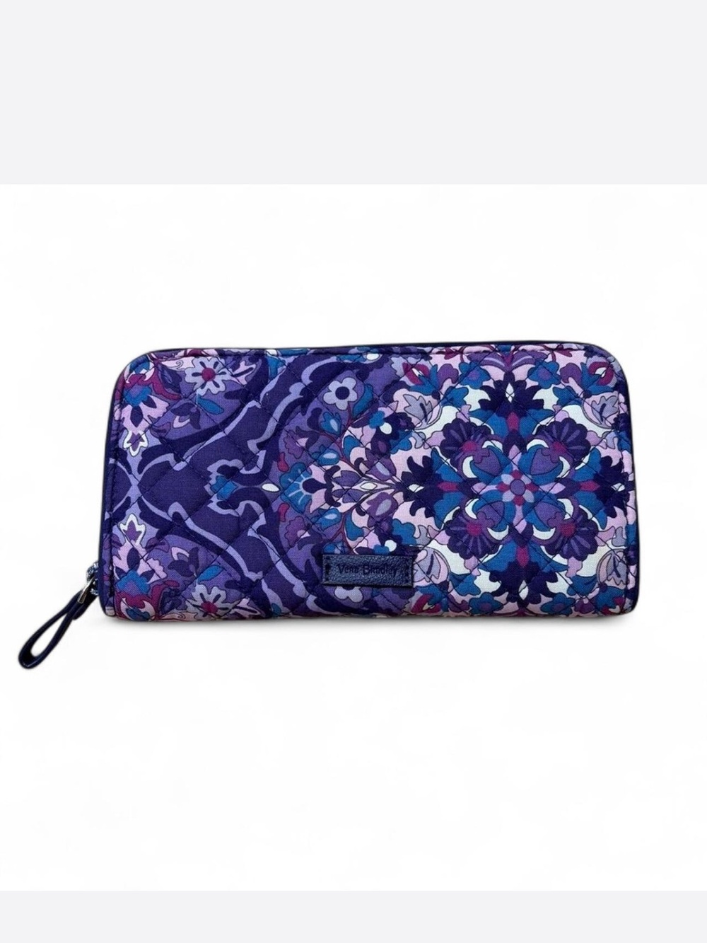Vera Bradley Purple Floral Quilted Zip Wallet